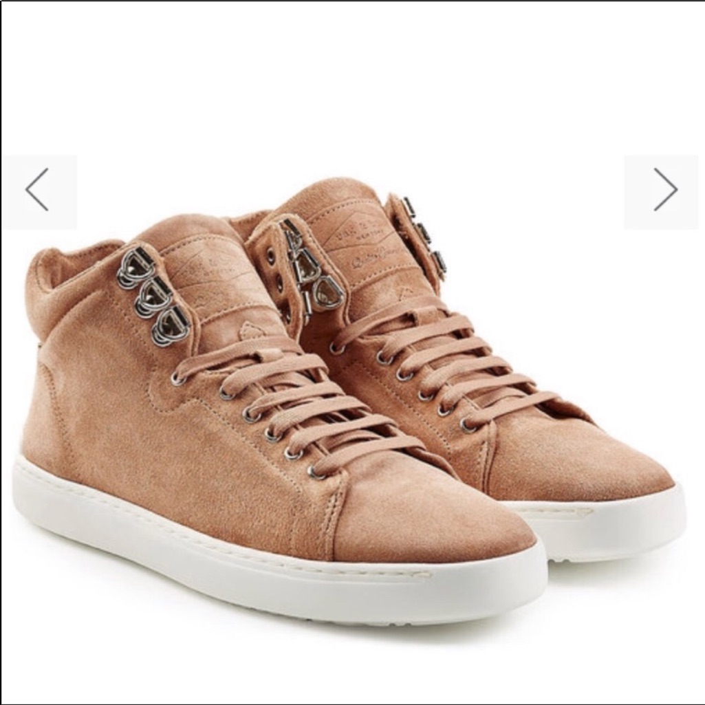 Rag & Bone Kent High-Top Pink Suede Sneakers